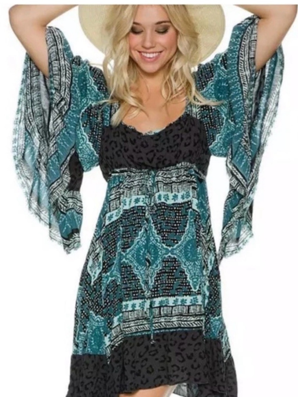 Free People  leopard
Bohemian Fit & Flare  Mini dress